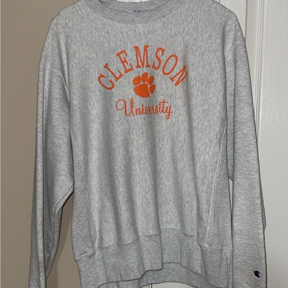 Champion Gray Clemson University Crewneck